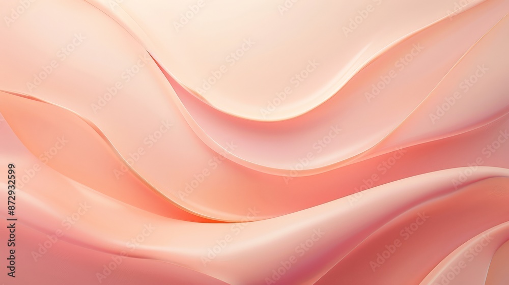 Poster soft pink abstract waves with smooth gradients and curves. ideal for beauty and relaxation themes.