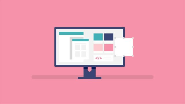 Web design and website development. Company offering web application development service, Website designing process. Animation video clip.