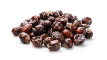 Obraz premium Roasted Chestnut Beans on White Background