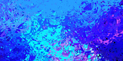 Dark pink, blue vector background with polygonal forms.