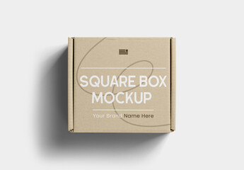 Small Square Box Mockup