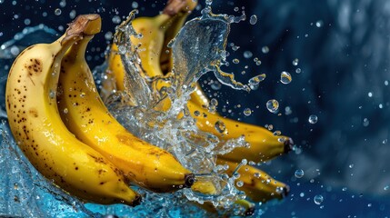 Bananas Splashing in Water
