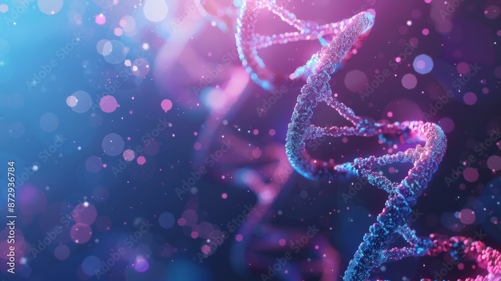 Aufkleber white dna strand with light particles on a bright background. ideal for genetics and biotechnology r