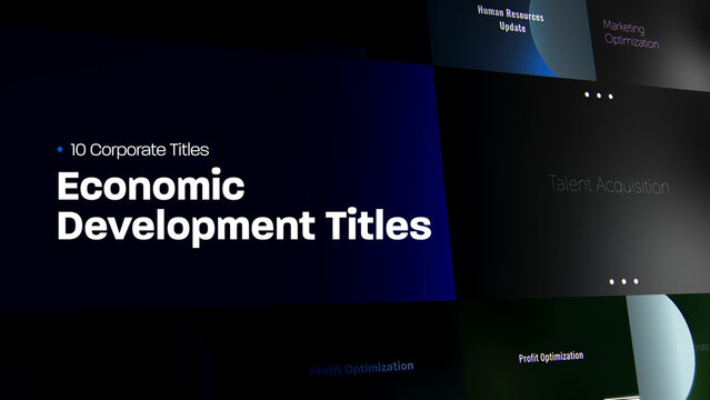 Economic Development Titles | 10 Motion Titles with Control Panels