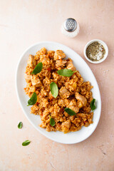 Spicy rice with chicken and pineapple