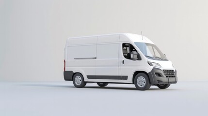 White Commercial Industrial Cargo Delivery Van Truck