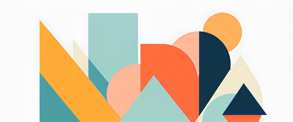 illustrazione con elementi geometrici a tema astratto contemporaneo