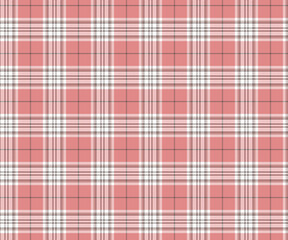 Plaid pattern, pink, brown, white, seamless pattern for textiles and design clothing, skirts, pants, aprons, tablecloths, blankets or decorative fabrics. Vector illustration.