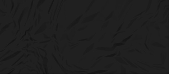 Fototapeta premium black wrinkly backdrop paper background. panorama black grunge wrinkly paper texture. black crumpled and top view textures can be used for background of text or any contents. 