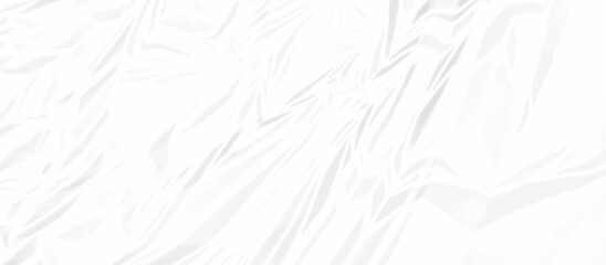White wrinkly backdrop paper background. panorama grunge wrinkly paper texture. White crumpled and top view textures can be used for background of text or any contents.	