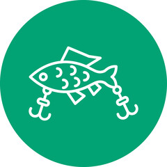 Fishing Lure line circle icon