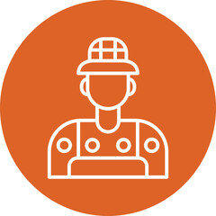 Fisherman line circle icon