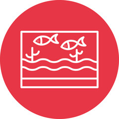 Fish Pond line circle icon