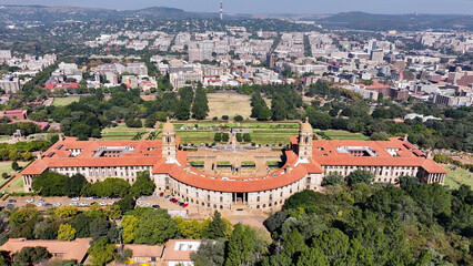 Obraz premium Union Buildings At Pretoria In Gauteng South Africa. Government Building. Landscape Urban. Pretoria At Gauteng South Africa. Government Office Scenery. Union Buildings.