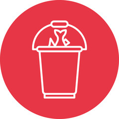 Bait Bucket line circle icon
