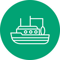 Trawler line circle icon