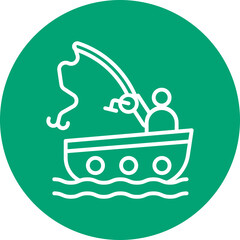 Fishing Charter line circle icon