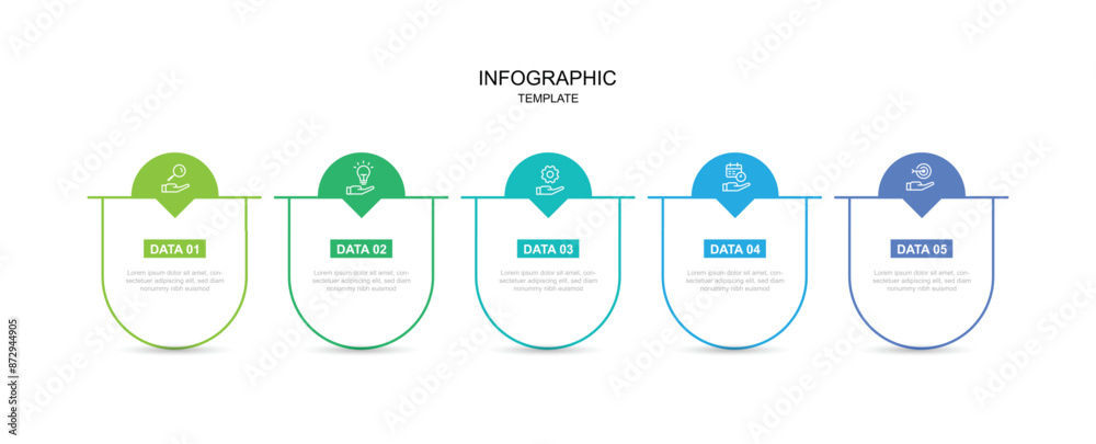 Poster Design template infographic vector element with 5 step process or option suitable for web presentation and business information