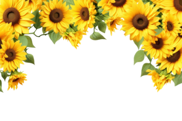 PNG Sunflower border asteraceae blossom plant.