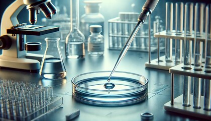 Naklejka premium Petri Dish and Pipette