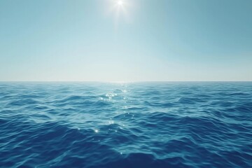 Obraz premium Serene Ocean Horizon Under Bright Sunshine. Book cover design
