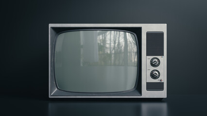 Retro old television display. 3d rendering