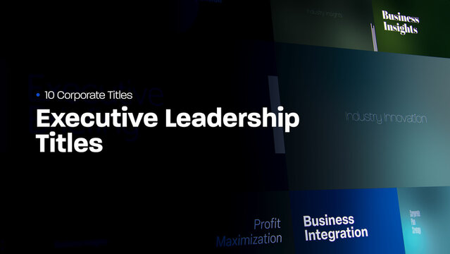 Executive Leadership Titles | 10 Motion Titles with Control Panels