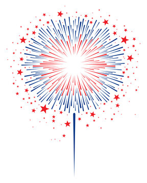 red white blue firework burst clip art preview