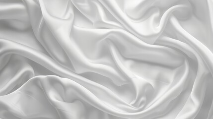 Fototapeta premium White silk fabric ripples close up