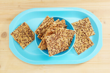 Cookies with sunflower, sesame and flax seeds