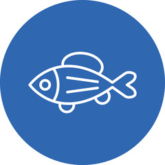 Salmon line circle icon