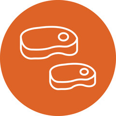 Fresh Meat Sign line circle icon