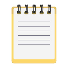 Spiral bound notepad, note pad set of illustrations. diary, post-it note, memo, Vector drawing. Isolated.