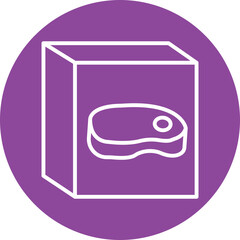 Meat Box line circle icon