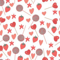 Candies flat design sweets seamless pattern