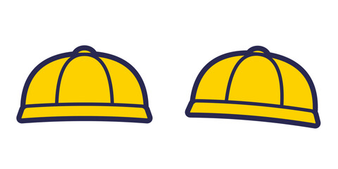 黄色,制帽の帽子_セット