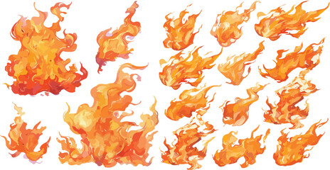 fire watercolor clipart