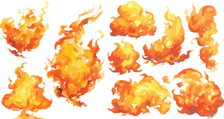 fire watercolor clipart © dian's