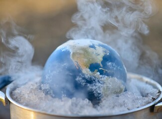 World - Climate Change - Concept of cool the world because of the Global Warming