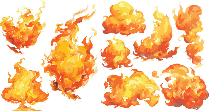 fire watercolor clipart