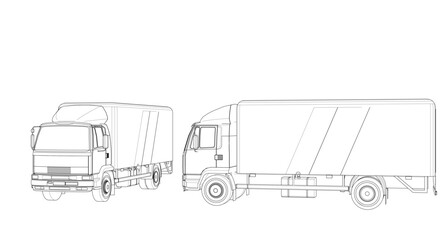 truck sketch graphic symbol 3d illustration