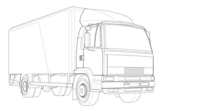 truck sketch graphic symbol 3d illustration