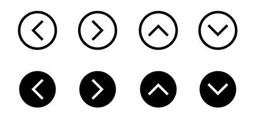 Arrows set icon. Left right up down arrow button black vector design. Vector illustration