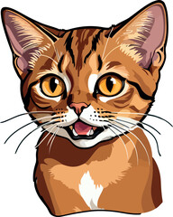 Fototapeta premium Graceful Abyssinian Cat Art Illustration