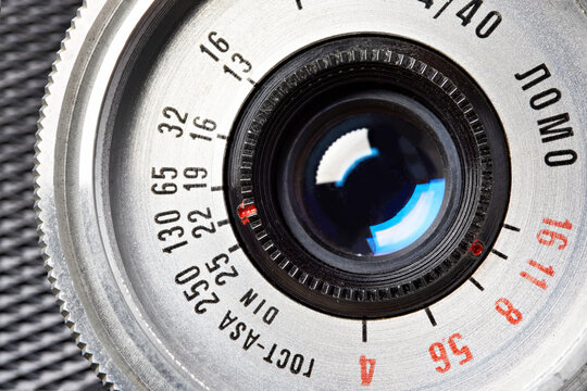 Moscow , RUSSIA - APRIL 13, 2020: Smena 8M - russian vintage 35 mm rangefinder camera LOMO 1970
