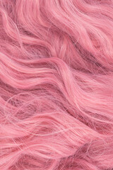 Pink wavy hair pattern. Top view.