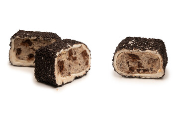 Sweet roll with chocolate and nuts, turkish sweets.