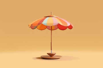 Fototapeta premium Colorful Beach Umbrella on a Sunny Day