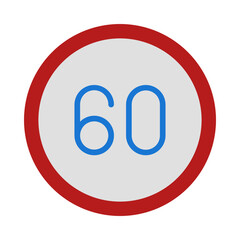 Speed limit icon flat icon