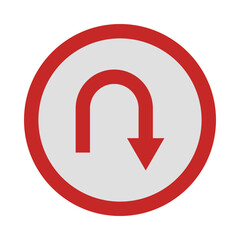 U turn flat icon